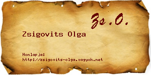 Zsigovits Olga névjegykártya