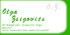 olga zsigovits business card